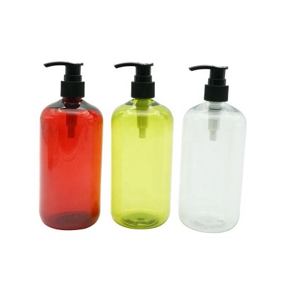 Boston Round liquid bath soap plastic bottle with dispenser UV sprayer pumps new lotion bottle 500ml color hair bottle shampoo